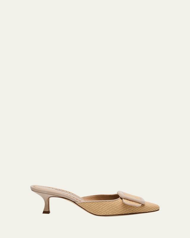 Maysale Woven Buckle Mule Pumps